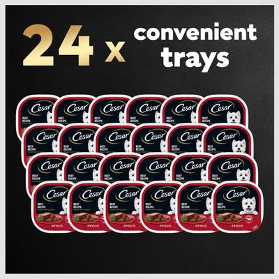 Show full view: Cesar Classic Loaf in Sauce Beef Recipe Grain-Free Small Breed Adult Wet Dog Food, 3.5-oz, case of 24 slide 10 of 12