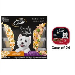 Cesar Classic Loaf in Sauce Beef Recipe Wet Food + Simply Crafted Variety Pack Adult Wet Dog Food Meal Topper