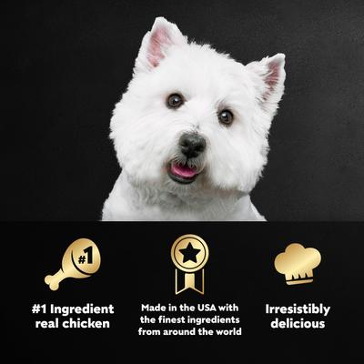 Show full view: Cesar Classic Loaf in Sauce Chicken & Veal Recipe Small Breed Wet Dog Food, 3.5-oz, case of 24 slide 6 of 12