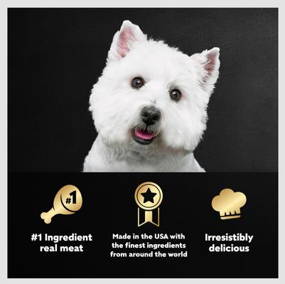 Show full view: Cesar Classic Loaf in Sauce Filet Mignon & Porterhouse Steak Flavors Variety Pack Grain-Free Small Breed Adult Wet Dog Food Trays, 3.5-oz, case of 12 slide 6 of 12