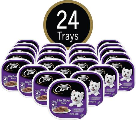 Show full view: Cesar Classic Loaf in Sauce Grilled Chicken Flavor Dog Food Trays, 3.5-oz tray, bundle of 48  slide 4 of 12