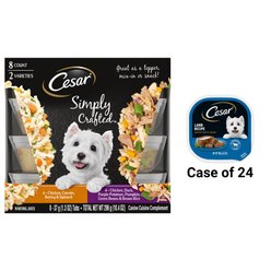 Cesar Classic Loaf in Sauce Lamb Recipe Wet Food + Simply Crafted Variety Pack Wet Dog Food Meal Topper