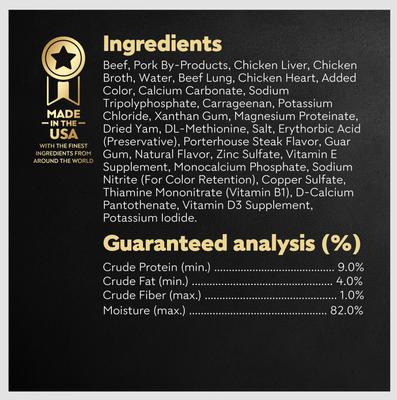 Show full view: Cesar Classic Loaf in Sauce Porterhouse Steak Flavor Grain-Free Small Breed Adult Wet Dog Food Trays, 3.5-oz, case of 24 slide 7 of 12