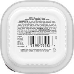 Cesar Classic Loaf in Sauce Smoked Bacon & Egg Flavor Grain-Free Small Breed Adult Wet Dog Food Trays, 3.5-oz, case of 24 slide 2 of 9