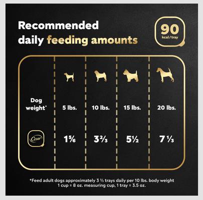 Show full view: Cesar Classic Loaf in Sauce Top Sirloin Flavor Small Breed Adult Wet Dog Food Trays, 3.5-oz, case of 24 slide 8 of 12