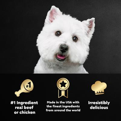 Show full view: Cesar Classic Loaf in Sauce Variety Pack Adult Filet Mignon & Grilled Chicken Wet Dog Food Trays, 3.5-oz, 6 count slide 5 of 11