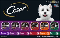 Cesar Classic Loaf in Sauce Variety Pack Grain-Free Small Breed Adult Wet Dog Food Trays, 3.5-oz, case of 36