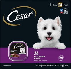 Cesar Classics Filet Mignon Flavor in Meaty Juices Small Breed Wet Dog Food, 3.5-oz, case of 24 slide 2 of 8