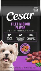 Cesar Filet Mignon Flavor & Spring Vegetables Garnish Small Breed Dry Dog Food, 5-lb bag
