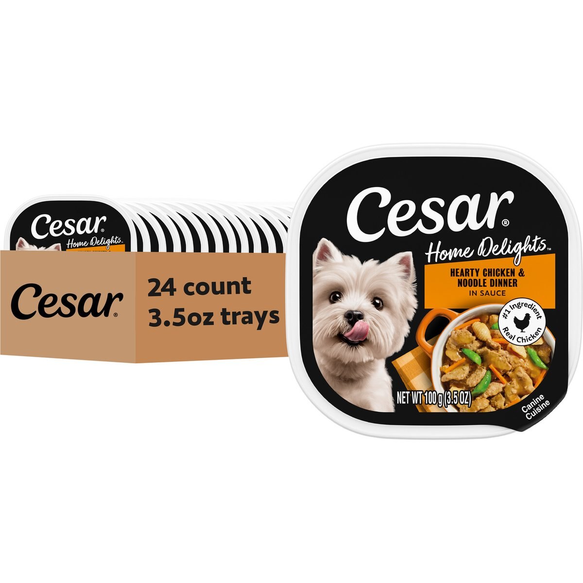 Cesar Home Delights Chicken & Noodle Dinner Adult Small Breed Wet Dog Food, 3.5-oz tray, case of 24