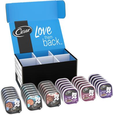 Show full view: Cesar Home Delights & Classic Loaf in Sauce Variety Pack + Steak Lovers Variety Pack Small Breed Wet Dog Food slide 2 of 9