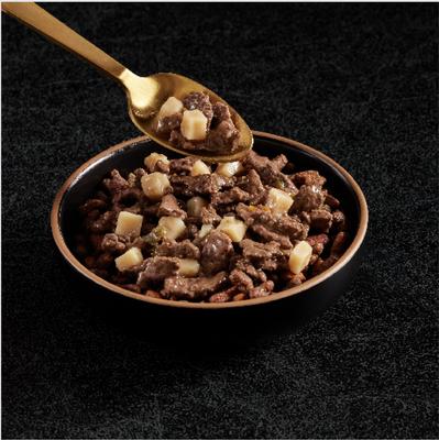 Show full view: Cesar Home Delights Sausage Flavor with Egg & Cheese in Gravy Small Breed Adult Wet Dog Food Trays, 3.5-oz, case of 24 slide 4 of 12