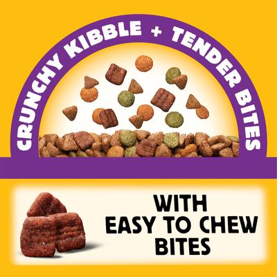 Show full view: Cesar Home Delights Slow Cooked Chicken & Vegetables & Beef Stew Variety Pack Food Trays + Pedigree Tender Bites Complete Nutrition Chicken & Steak Flavor Dry Dog Food slide 9 of 9