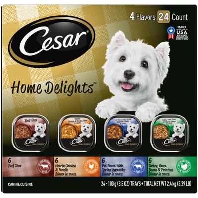 Show full view: Cesar Home Delights Variety Pack Small Breed Adult Wet Dog Food, 3.5-oz tray, case of 24 slide 1 of 11