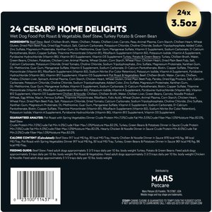Cesar Home Delights Variety Pack Small Breed Adult Wet Dog Food, 3.5-oz tray, case of 24
