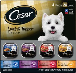 Cesar Loaf in Sauce Variety Pack Grain-Free Small Breed Adult Wet Dog Food Trays, 3.5-oz, case of 24