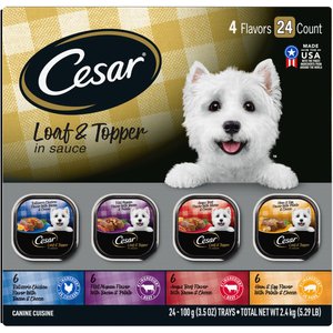 Cesar Loaf in Sauce Variety Pack Grain-Free Small Breed Adult Wet Dog Food Trays, 3.5-oz, case of 24