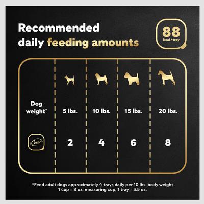 Show full view: Cesar Loaf & Topper in Sauce Filet Mignon Flavor with Bacon & Potato Grain-Free Small Breed Adult Wet Dog Food Trays, 3.5-oz, case of 24 slide 8 of 12