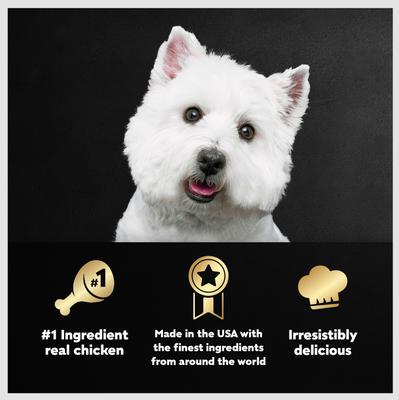 Show full view: Cesar Loaf & Topper in Sauce Rotisserie Chicken Flavor with Bacon & Cheese Dog Food Trays, 3.5-oz, case of 24 slide 9 of 12