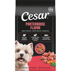 Cesar Porterhouse Flavor & Spring Vegetables Garnish Small Breed Adult Dry Dog Food, 5-lb bag