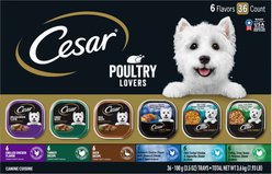 Cesar Poultry Lovers Variety Pack Small Breed Adult Wet Dog Food Trays, 3.5-oz, case of 36