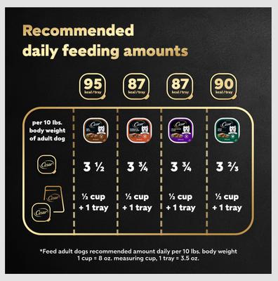 Show full view: Cesar Poultry Variety Pack with Real Chicken, Turkey & Duck Grain-Free Small Breed Adult Wet Dog Food Trays, 3.5-oz, case of 24 slide 8 of 12