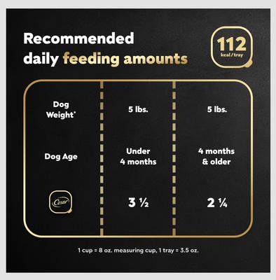 Show full view: Cesar Puppy Classic Loaf in Sauce Chicken & Beef Recipe Small Breed Wet Dog Food Trays, 3.5-oz, case of 24 slide 8 of 12