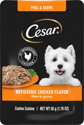 Cesar Rotisserie Chicken Flavor Filets in Gravy Wet Dog Food, 1.76-oz mini-pouch, case of 20