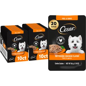 Cesar Rotisserie Chicken Flavor Filets in Gravy Wet Dog Food, 1.76-oz pouch, case of 20