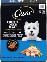 Cesar Rotisserie Chicken Flavor & Spring Vegetables Garnish Small Breed Dry Dog Food, 12-lb bag