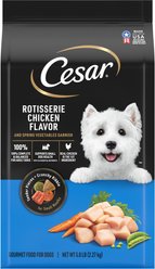 Cesar Rotisserie Chicken Flavor & Spring Vegetables Garnish Small Breed Dry Dog Food, 5-lb bag