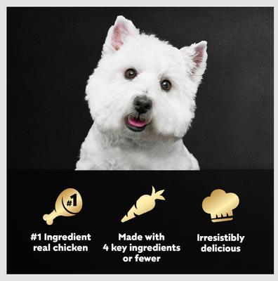 Show full view: Cesar Simply Crafted Chicken, Carrots, Barley & Spinach Limited-Ingredient Adult Wet Dog Food Topper, 1.3-oz, case of 10 slide 9 of 11