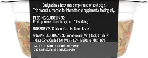 Show full view: Cesar Simply Crafted Chicken, Carrots & Green Beans Limited-Ingredient Wet Dog Food Topper, 1.3-oz, case of 10 slide 3 of 11
