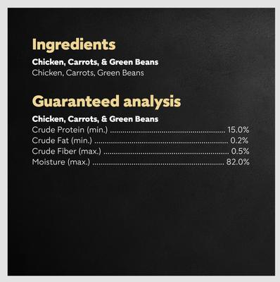 Show full view: Cesar Simply Crafted Chicken, Carrots & Green Beans Limited-Ingredient Wet Dog Food Topper, 1.3-oz, case of 10 slide 7 of 11