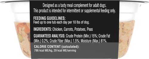 Show full view: Cesar Simply Crafted Chicken, Carrots, Potatoes & Peas Limited-Ingredient Adult Wet Dog Food Topper, 1.3-oz, case of 10 slide 3 of 11
