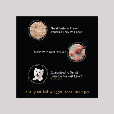 Show full view: Cesar Simply Crafted Chicken Cuisine Complement Adult Wet Dog Food Topper, 1.3-oz tubs, case of 24 slide 8 of 9