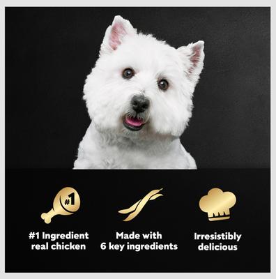 Show full view: Cesar Simply Crafted Chicken, Duck, Purple Potatoes, Pumpkin, Green Beans & Brown Rice Adult Wet Dog Food Meal Topper, 1.3-oz tray, case of 10 slide 9 of 11