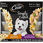 Cesar Simply Crafted Chicken, Duck, Purple Potatoes, Pumpkin, Green Beans & Brown Rice & Chicken, Carrots, Barley & Spinach Variety Pack Adult Wet Dog Food Meal Topper, 1.3-oz tub, case of 16