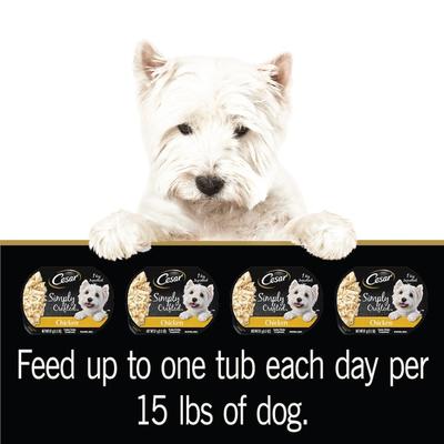 Show full view: Cesar Simply Crafted Chicken Limited-Ingredient Wet Dog Food Topper, 1.3-oz tray, bundle of 20  slide 7 of 11