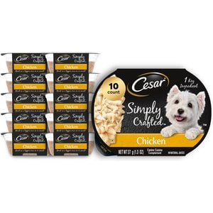Cesar Simply Crafted Chicken Limited-Ingredient Wet Dog Food Topper, 1.3-oz, case of 10