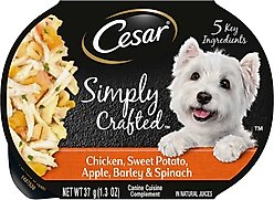 Cesar Simply Crafted Chicken, Sweet Potato, Apple, Barley & Spinach Limited-Ingredient + Chicken Limited-Ingredient Wet Dog Food Topper slide 2 of 9