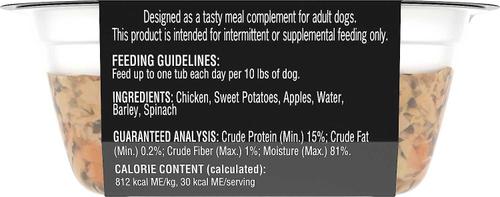 Show full view: Cesar Simply Crafted Chicken, Sweet Potato, Apple, Barley & Spinach Limited-Ingredient + Chicken Limited-Ingredient Wet Dog Food Topper slide 3 of 10
