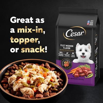 Show full view: Cesar Simply Crafted Multipack Adult Chicken & Beef Recipes Shredded Wet Dog Food, 1.3-oz tray, 40 count slide 5 of 11