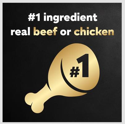 Show full view: Cesar Simply Crafted Variety Pack Chicken, Carrots & Green Beans & Beef, Chicken, Purple Potatoes, Peas & Carrots Wet Dog Food Topper, 1.3-oz can, 16 count slide 6 of 11