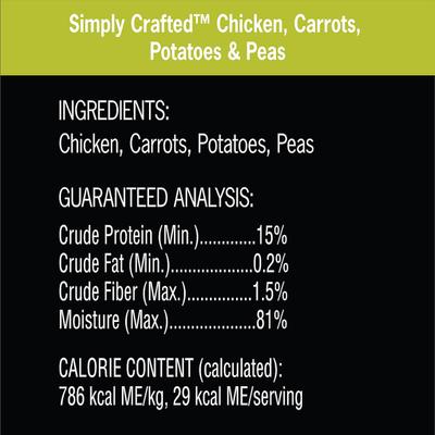 Show full view: Cesar Simply Crafted Variety Pack Chicken, Carrots, Potatoes & Peas, & Beef, Chicken, Purple Potatoes, Green Beans & Red Rice Wet Dog Food Topper, 1.3-oz tray, bundle of 16  slide 6 of 11