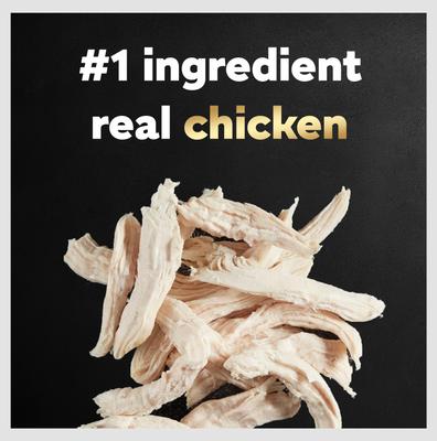 Show full view: Cesar Simply Crafted Variety Pack Chicken & Chicken, Carrots & Green Beans Limited-Ingredient Adult Wet Dog Food Topper, 1.3-oz, pack of 8 slide 6 of 11