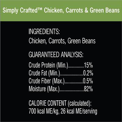Show full view: Cesar Simply Crafted Variety Pack Chicken & Chicken, Carrots & Green Beans Limited-Ingredient Wet Dog Food Topper, 1.3-oz tray, bundle of 16  slide 7 of 11