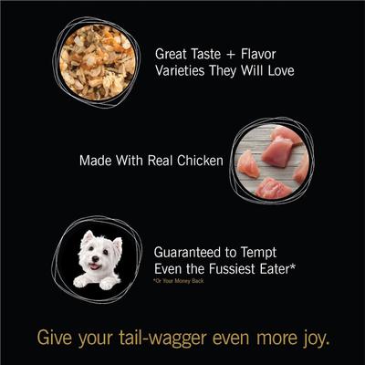 Show full view: Cesar Simply Crafted Variety Pack Chicken & Chicken, Carrots & Green Beans Limited-Ingredient Wet Dog Food Topper, 1.3-oz tray, bundle of 16  slide 10 of 11