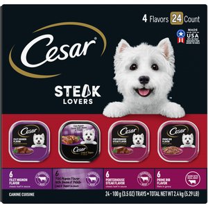 Cesar Steak Lovers Variety Pack Small Breed Adult Wet Dog Food, 3.5-oz, case of 24