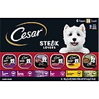 Cesar Steak Lovers Variety Pack Small Breed Adult Wet Dog Food Trays, 3.5-oz, case of 36